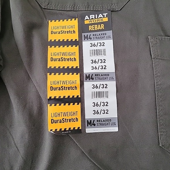 NWT Ariat Men's Rebar M4 Relaxed Straight Leg DuraStretch Deep Forest Jeans - Picture 8 of 11